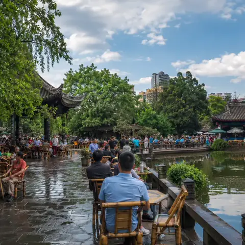 People's Park tea house in Chengdu